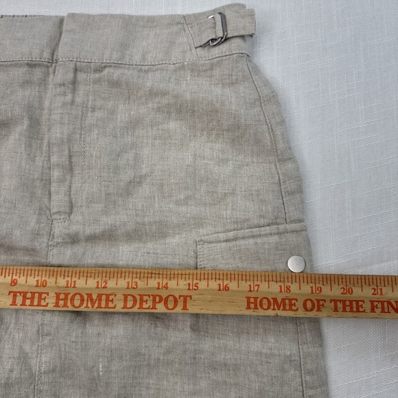 Athleta Women 4 Skirt Voyager Beige Linen Buckle Cargo Pocket Utility Athleisure - Picture 13 of 13